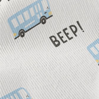Hand Drawn Blue Bus Standard Corduroy