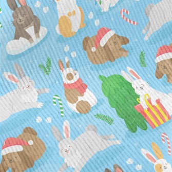 Cartoon Christmas Bunny Standard Corduroy
