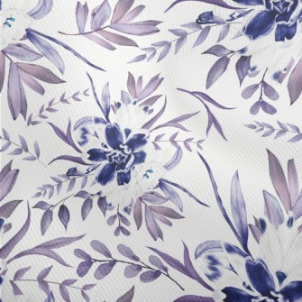 Beautiful Navy Blue Flowers Dobby