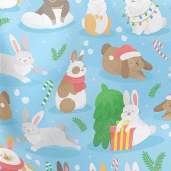 Cartoon Christmas Bunny Stretch Ponte