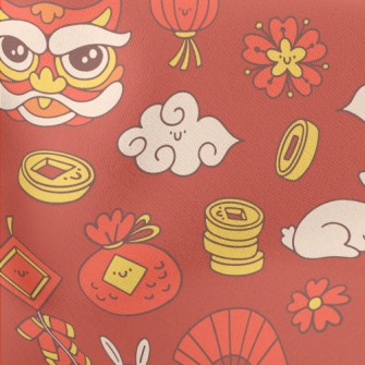 Cute Rabbit Year Illustration Stretch Ponte