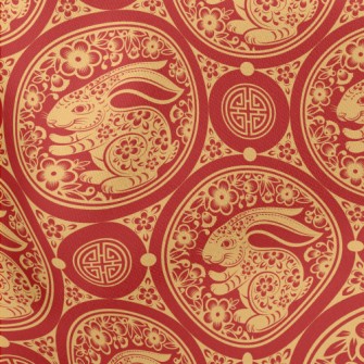 Chinese Paper-cut Art Rabbit Stretch Ponte