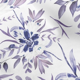 Beautiful Navy Blue Flowers Micro Fleece