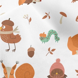Animals In Autumn Warm Clothin Micro Fleece