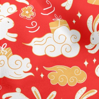 Chinese Auspicious Clouds And  Micro Fleece