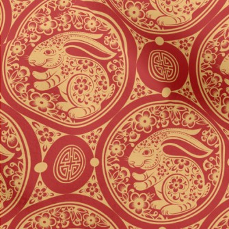 Chinese Paper-cut Art Rabbit Micro Fleece