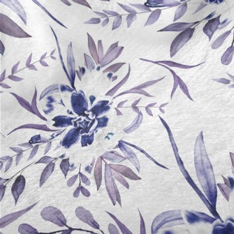Beautiful Navy Blue Flowers Minky