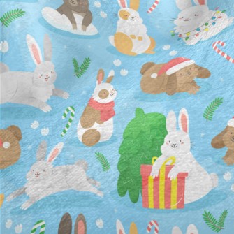 Cartoon Christmas Bunny Minky