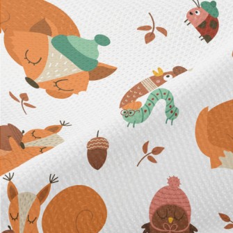 Animals In Autumn Warm Clothin Piqué