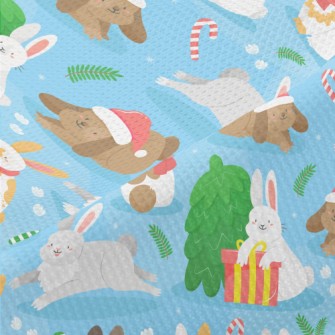 Cartoon Christmas Bunny Piqué