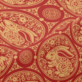 Chinese Paper-cut Art Rabbit Piqué