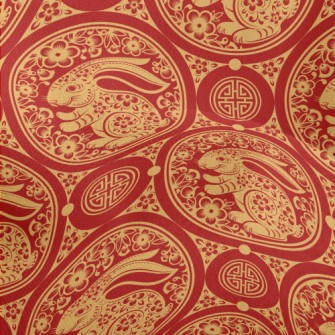 Chinese Paper-cut Art Rabbit Lightweight Performance Linen