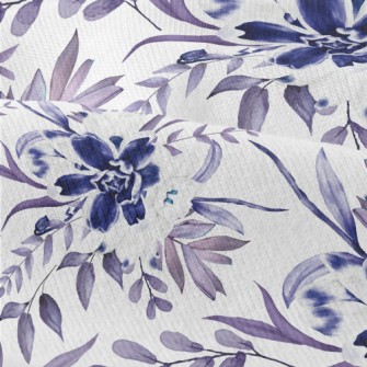 Beautiful Navy Blue Flowers Modern Jersey