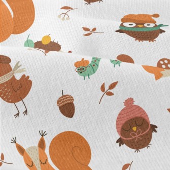 Animals In Autumn Warm Clothin Modern Jersey
