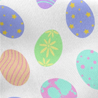 Cartoon Easter Eggs Jersey Backed Fleece