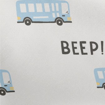 Hand Drawn Blue Bus Pongee