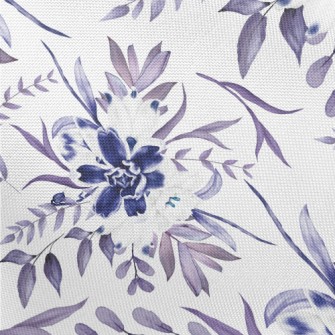 Beautiful Navy Blue Flowers Pongee