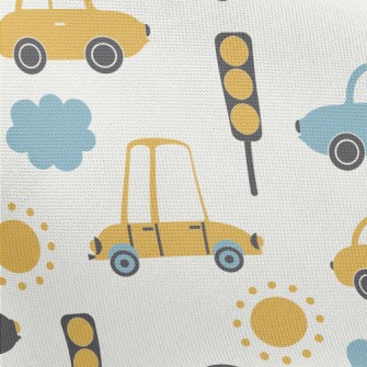 Cute Cartoon Car Pongee