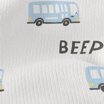 Hand Drawn Blue Bus Stretch Jersey