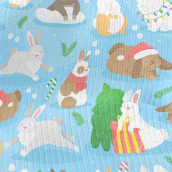 Cartoon Christmas Bunny Stretch Jersey