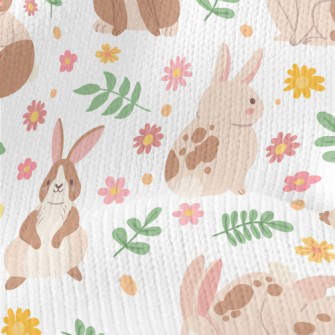 Cartoon Plush Rabbit Stretch Jersey