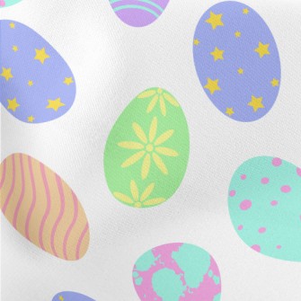 Cartoon Easter Eggs Lightweight Cotton Poplin