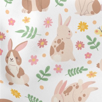 Cartoon Plush Rabbit Lightweight Cotton Poplin