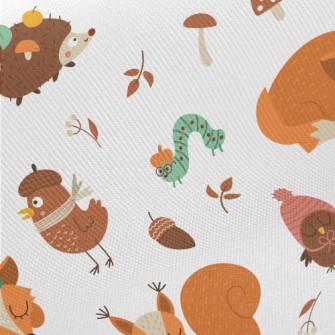 Animals In Autumn Warm Clothin Midweight Cotton Poplin