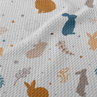 Easter Eggs And Bunny Birdseye Piqué