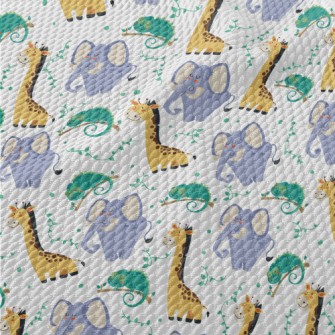 Jungle Animals Ready To Rest Birdseye Piqué