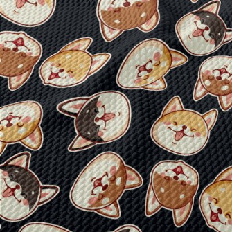 Cute Shiba Inu With A Big Smil Birdseye Piqué