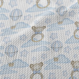 Hot Air Balloon In Blue Sky Wi Birdseye Piqué