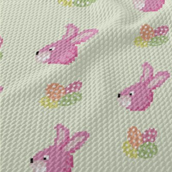 Mosaic Style Rabbit Birdseye Piqué