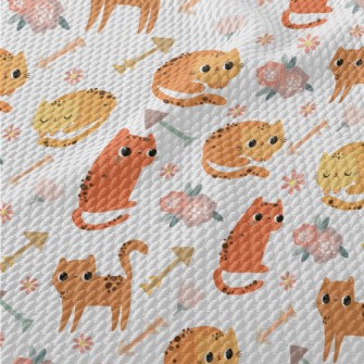 Warm-colored Cat Changing Post Birdseye Piqué