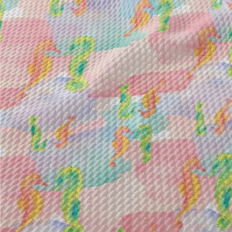 Two-color Seahorse In Watercol Birdseye Piqué