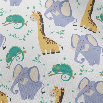 Jungle Animals Ready To Rest Chiffon