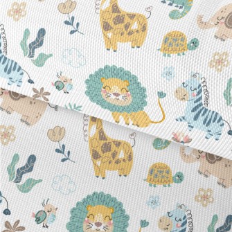 African Animals Playing Togeth Waterproof Oxford