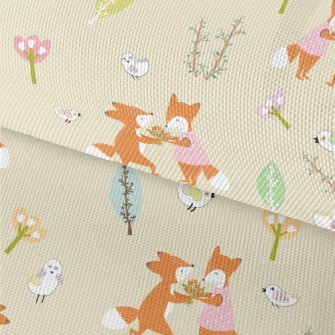 Sweet Happy Couple Foxes Waterproof Oxford