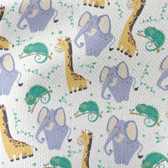 Jungle Animals Ready To Rest Waterproof Canvas