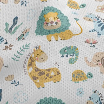 African Animals Playing Togeth Athletic Mesh Flat Back