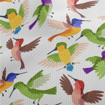 Colorful Hummingbird Flying Athletic Mesh Flat Back