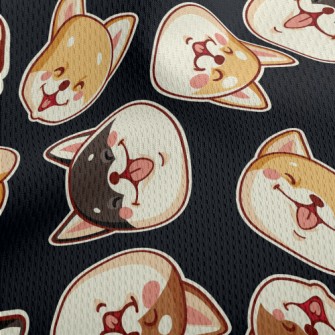 Cute Shiba Inu With A Big Smil Athletic Mesh Flat Back