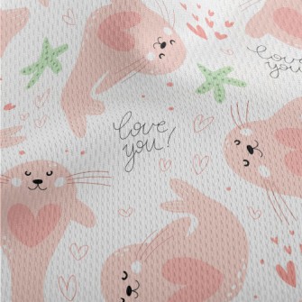 Cute Pink Seal Athletic Mesh Flat Back