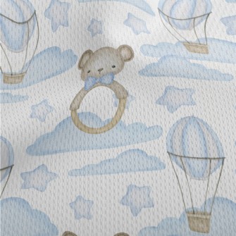 Hot Air Balloon In Blue Sky Wi Athletic Mesh Flat Back