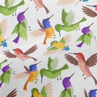 Colorful Hummingbird Flying Performance Linen