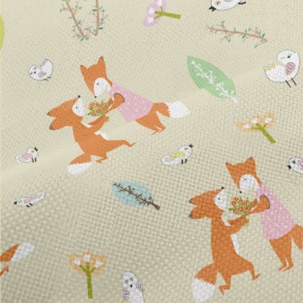 Sweet Happy Couple Foxes Performance Linen