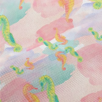 Two-color Seahorse In Watercol Performance Linen