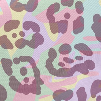 Colorful Neon Leopard Print Twill