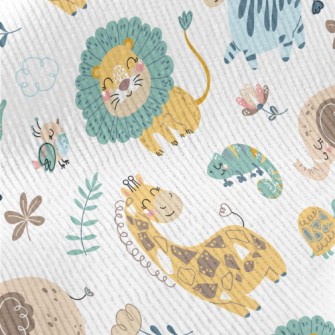 African Animals Playing Togeth Standard Corduroy