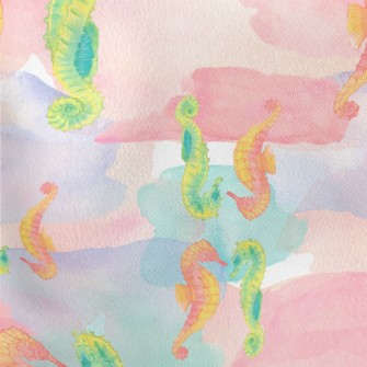 Two-color Seahorse In Watercol Stretch Ponte
